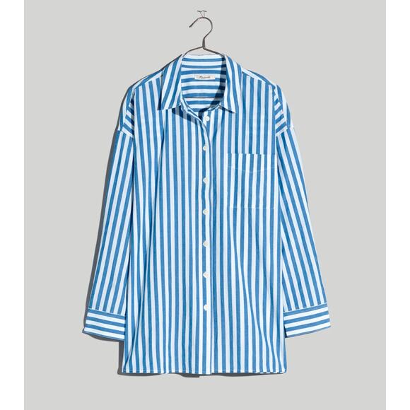 Madewell Signature Poplin Oversized Shirt Womens Sz S NJ590 - Picture 2 of 12